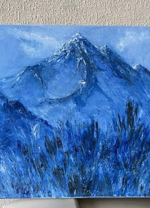 Картина маслом синие горы