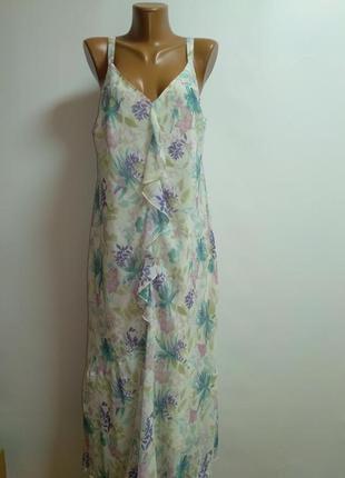 Романтичное шифоновое платье в цветочный принт 18/52-54 размер