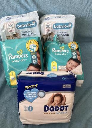 Подгузники набор из 5 упаковок babylove pampers