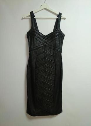 Брендовое платье с напылением серебряный металлик 44-46 размер