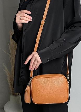 Маленька італійська сумка жіноча через плече шкіряна міні сумочка через плече в натуральній шкірі