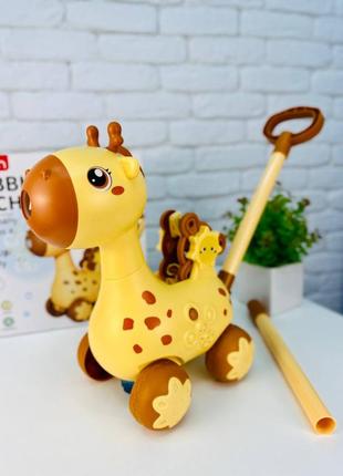 Каталка жираф с мыльными пузырями