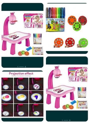 Детский стол проектор для рисования с подсветкой для девочки