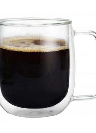 Набор чашек с двойными стенками con brio cb-8825-2 250мл 2шт, чашки для кофе, набор чашек для чая