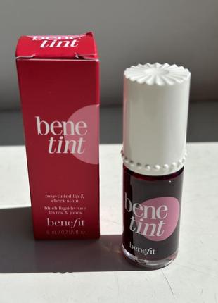 Benefit benetint cheek & lip stain бенефіт рідкий червоний рожевий пігмент тінт для губ та щік