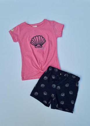 Комплект костюм для дівчинки на літо футболка та шорти