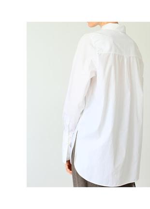 Белая рубашка на весну-лето. женская блузка удлиненная. базовая белая рубашка