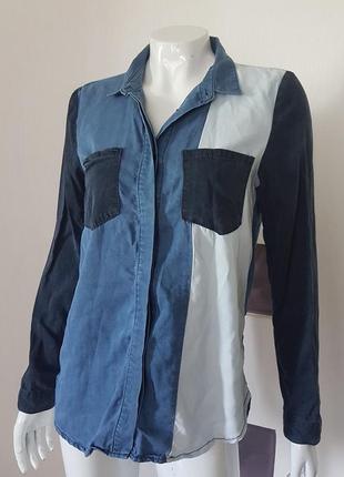 Джинсовая рубашка блузка gina tricot jeans