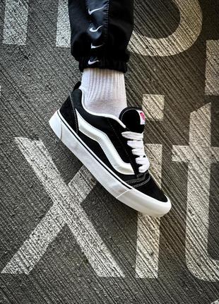 Кроссовки vans knu skool "black/white"