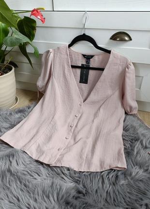 Пудровая блуза на пуговицах от new look, размер xl