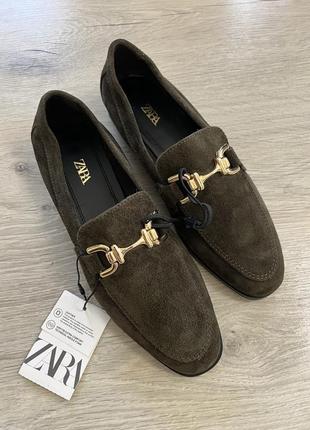 Лофери zara шкіра 36