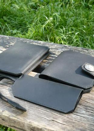 Комплект: гаманець, портмоне для документів та ключниця