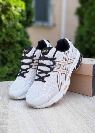 Кроссовки asics gel kahana 8 бежевые с оранжевым и черным