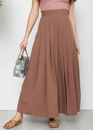 Стильная длинная женская юбка в складку расклешенная юбка в пол юбка макси юбка со сборками