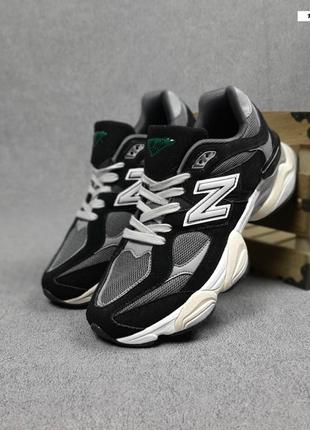 Кроссовки new balance 9060 черные на бежевой