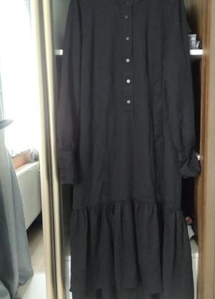 Платье donna черное с пуговицами спереди