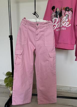 Джинсы прямые с карманами