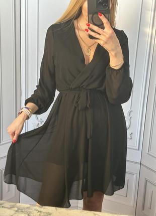 Чорна гарна сукня з поясом today s