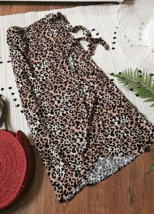 Спідниця юбка лео леопардовий принт на запах