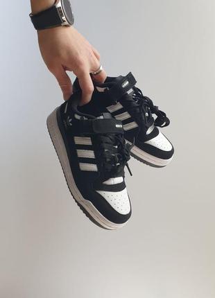 Кроссовки adidas forum low •black white• арт #345