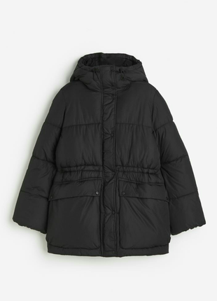 Оверсайз пуховик женский h&amp;m черная куртка оверсайз теплая куртка женская