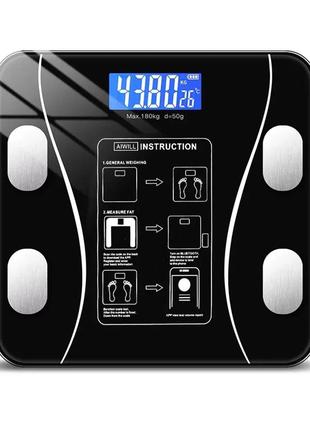 Напольные умные фитнес весы bluetooth до 180 кг a-8003 / смарт веса с добавкой