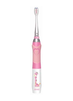 Детская электрическая звуковая зубная щетка seago sg977 sonic, pink (k1010050207)