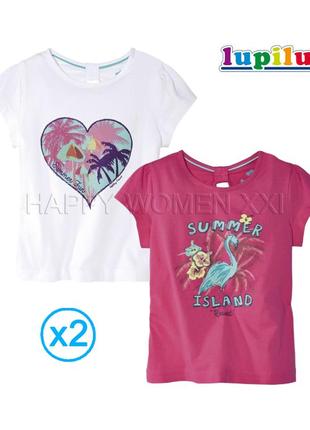 2-4 года набор футболок для девочки lupilu футболочка хлопковая детская футболка девочковая летняя