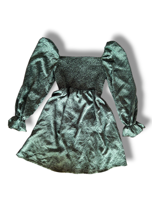 Зеленое платье мини в горошек с рукавами от misguided