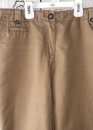Лляні штани wide leg, прямі літні брюки
