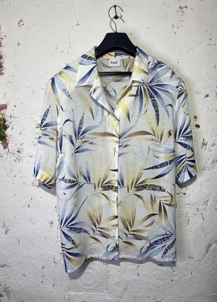 Женская винтажная блуза лен/вискоза 🫐 delmod 🫐 размер xl (18)