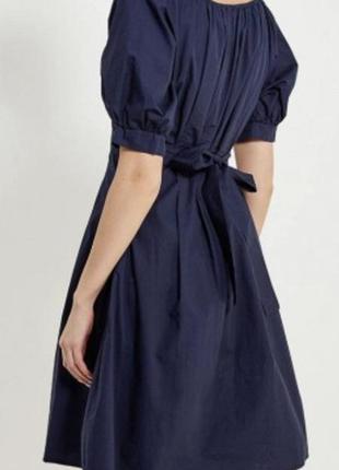 Сукня плаття платье темно синє темно синее з відкритими плечима открытыми плечами рукавами буфами xxs xs s