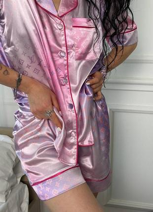 Жіноча піжама шовк ночнушка сорочка шорти женская пижама штаны рубашка ночнушка халат белье шорты