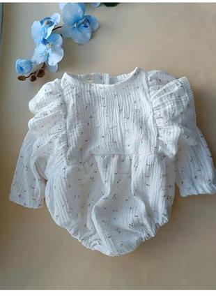 Боди платье муслин боди праздничное с рукавами