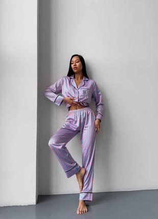 Жіноча піжама шовк ночнушка сорочка женская пижама штаны рубашка ночнушка халат белье2 фото