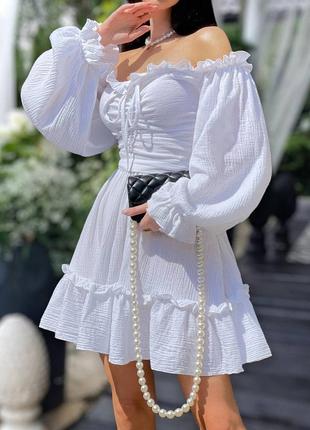 Белое платье муслин