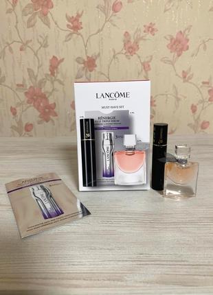 Набор косметики lancome (тушь для ресниц + парфюм + сыворотка)