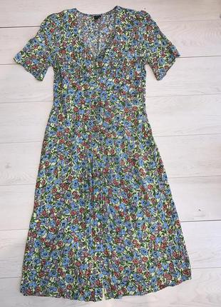 Довге плаття сукня в квітковий принт на пугвоках 12 40 m