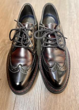 Кожаные оксфорды alesya 37 размер классическая обувь лоферы лофферы