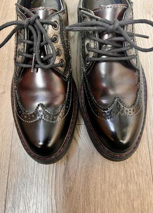 Кожаные оксфорды alesya 37 размер классическая обувь лоферы лофферы