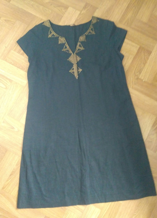 Вінтажне літнє плаття лляне чорне