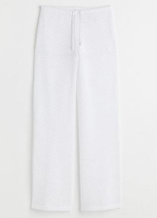 Белые ажурные брюки h&m