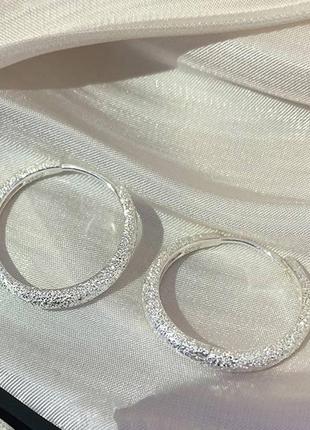Срібні сережки конго , круглі сережки, мінімалізм, срібло 925