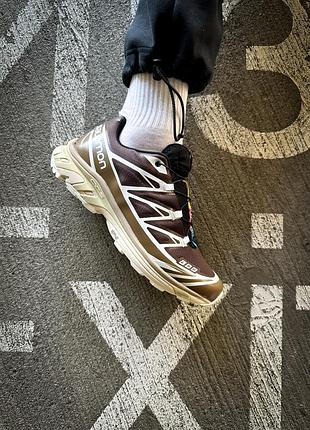 Мужские кроссовки salomon xt-6 brown beige 41-42-44-45