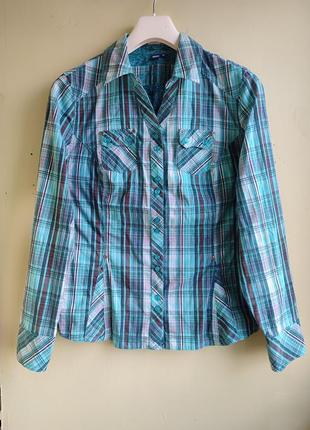 Оригінальна стильна жіноча сорочка у клітинку від бренду cecil бавовна стрейч