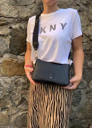 Чорна шкіряна сумка atena black furla