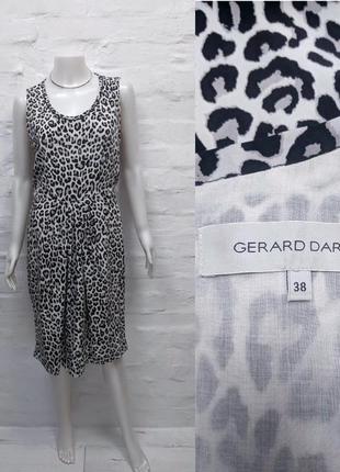 Gerard darel оригинальное элегантное платье из шёлка м анималистичным принтом