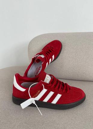 Женские замшевые кроссовки adidas spezial red white адидас специал