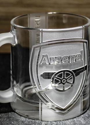 Чашка для чаю та кави з гравіюванням fc arsenal фк арсенал1 фото