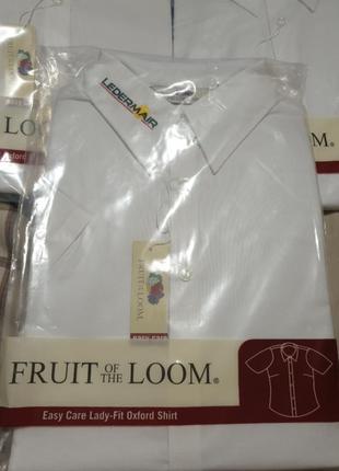 Приталенная белая рубашка fruit of the loom